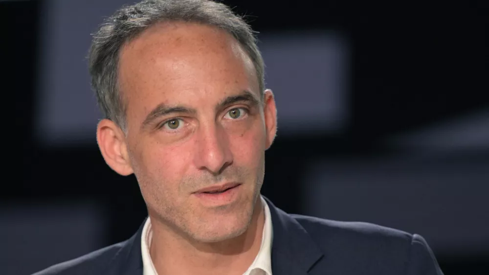 European MP Raphael Glucksmann looks on prior to the TV show "L'Evenement" broadcasted on French TV channel France 2 in Paris, France on July 4, 2024, ahead of the second round of the legislative elections. Photo by Bertrand Guay/Pool/ABACAPRESS.COM