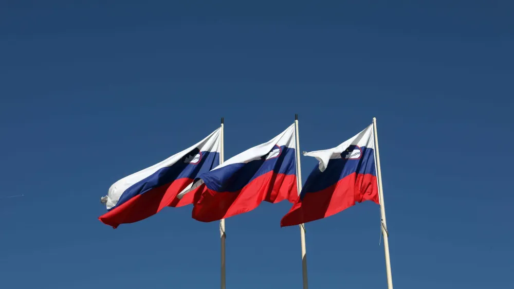 21.03.202 - Simbolična fotografija - Slovenija, državni simbol, plapolajoča slovenska zastava, domoljubjeFoto: Tomaž Skale