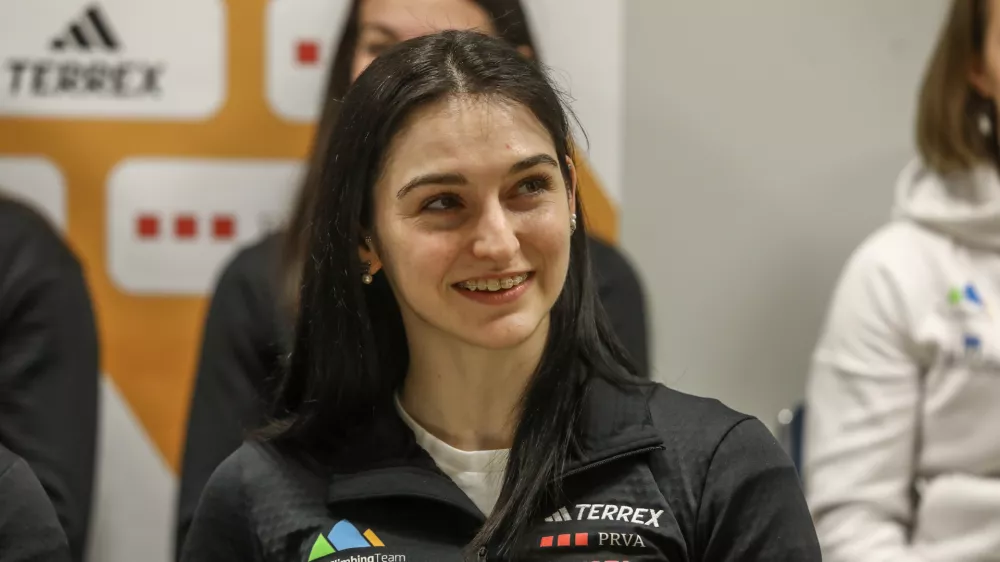 Mia Krampl28.03. 2024 - novinarska konferenca, slovenska članska in mladinska reprezentanca v &scaron;portnem plezanju Planinska zveza SlovenijeFOTO: Luka Cjuha