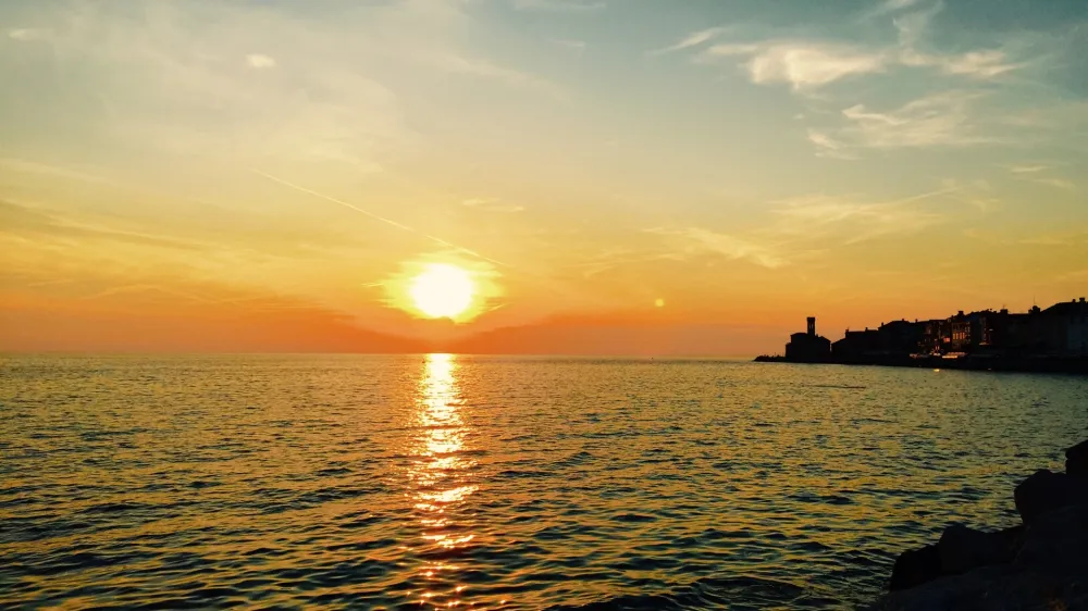 Piranski sončno zahod,