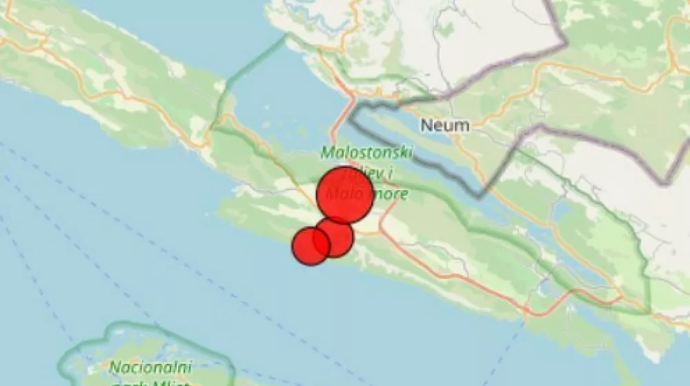 Pelje&scaron;ac potres Foto: Seizmolo&scaron;ka služba Hrva&scaron;ka