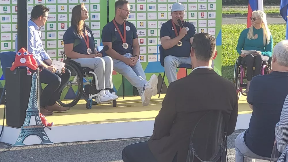 Sprejem paralimpijcev v Ljubljani. Foto: Drago Perko