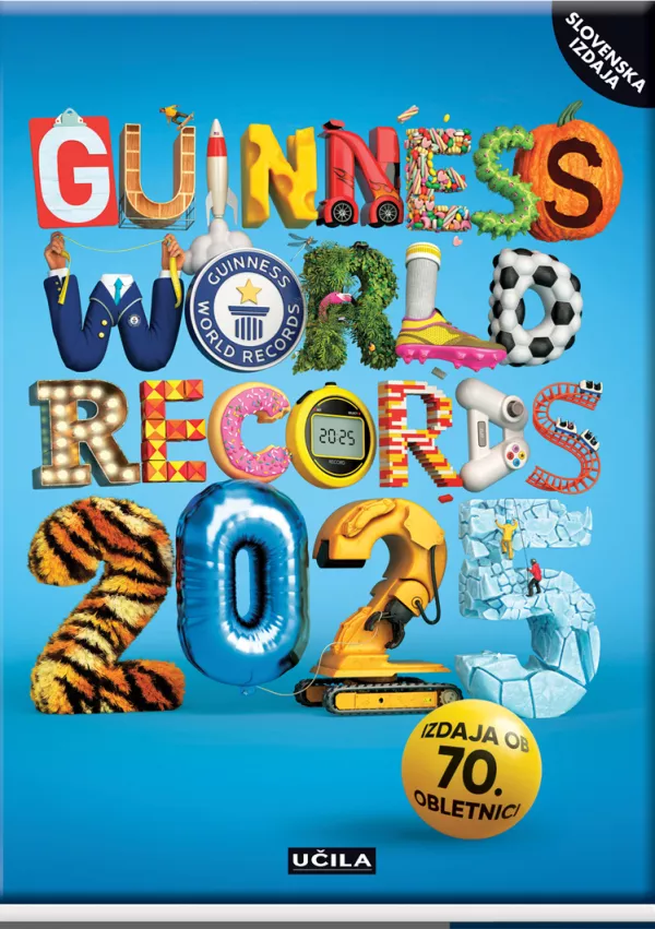 Poleg več kot 2100 svetovnih presežkov 70. izdaja slovite Guinnessove knjige rekordov prina&scaron;a tudi &scaron;est novih rekordov Slovencev. Foto: arhiv založbe