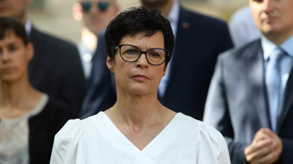  Marta Kos, podpredsednica stranke GS in kandidatka za predsednico republike- 28.06.2022 &ndash; Predsedni&scaron;ke volitve 2022 - predsednik in podpredsednica stranke Gibanje Svoboda (GS) dala skupno izjavo o sklepih digitalnega kongresa in kandidaturi za predsednico države.//FOTO: Tomaž Skale