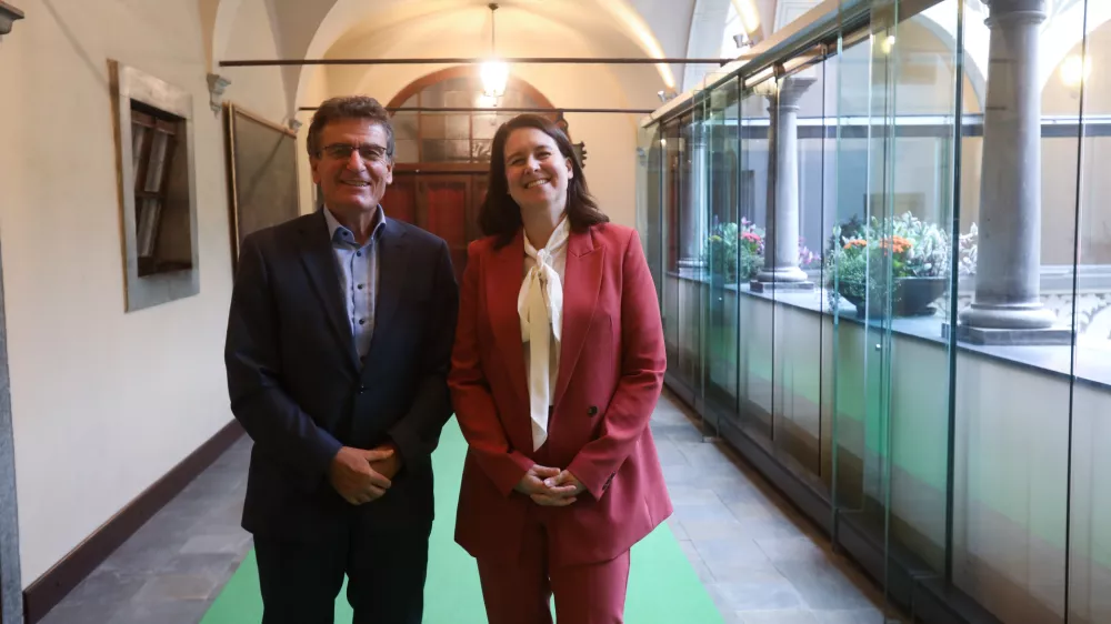 - Branko Huč, Vita Godec, Lenis d.o.o.- 12.09.2024. Sprejem pri Županu MOL Regijski izbor Gazele 2024 osrednje slovenske regije. Gazele 2024.//FOTO: Bojan Velikonja