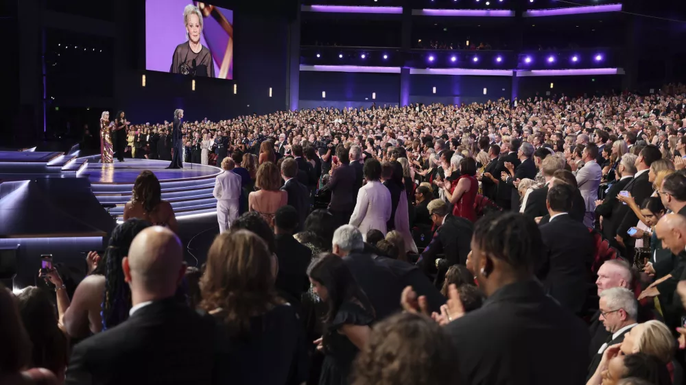 IMAGE DISTRIBUTED FOR THE TELEVISION ACADEMY &ndash; Audience at the 76th Emmy Awards on Sunday, Sept. 15, 2024 at the Peacock Theater in Los Angeles. (Photo by Danny Moloshok/Invision for the Television Academy/AP Content Services)