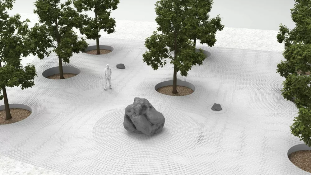 Vrt miru, intervencija v soseski Pov&scaron;etova. Foto:&nbsp;Zavod za sodobne kiparske raziskave