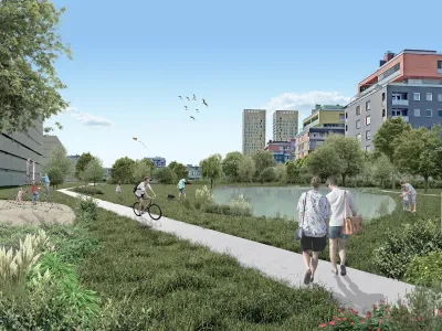 Na območju remize LPP v &Scaron;i&scaron;ki bo v nedoločeni prihodnosti zrasla soseska z mestnim parkom. Foto: W SUPA