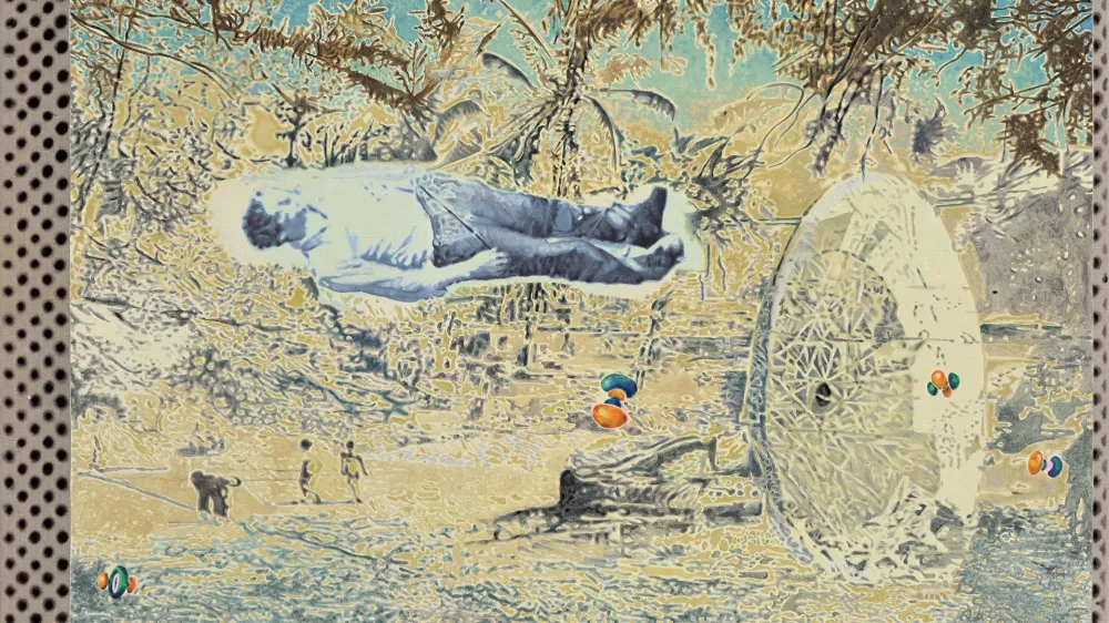 Uro&scaron; Weinberger, Up Float, 2024, olje na platnu, 150 x 210 cm