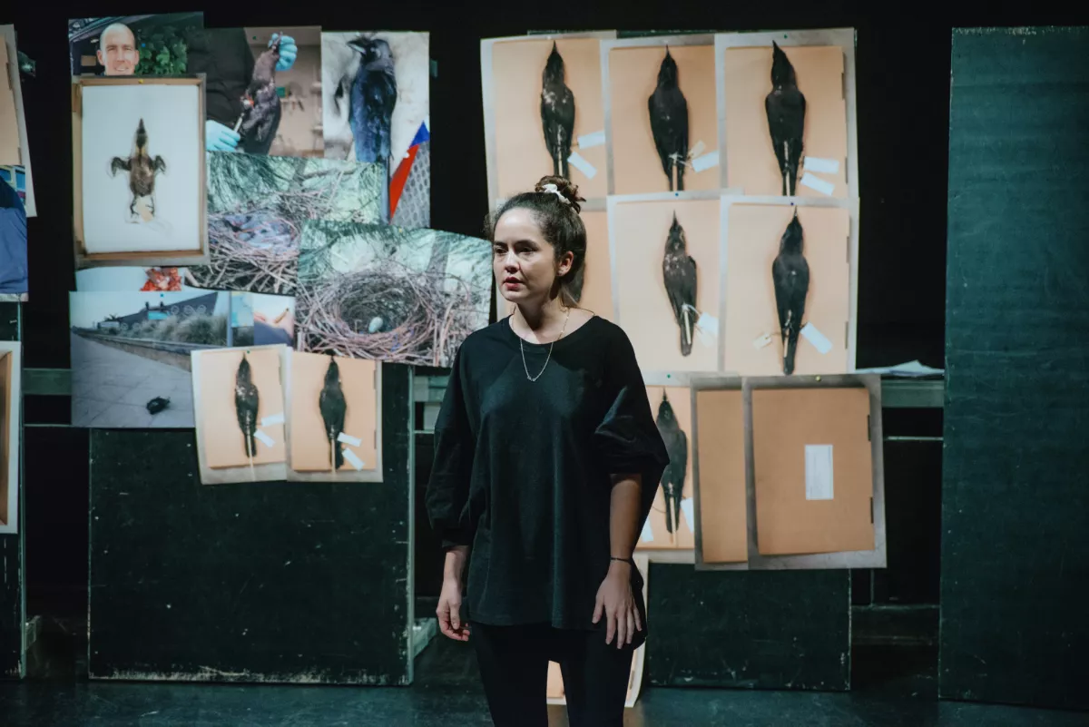 Lara Wolf v avtorskem projektu Jata, ki je bil v režiji Žige Divjaka uprizorjen v Slovenskem mladinskem gledali&scaron;ču. Foto: Ivian Kan Mujezinović