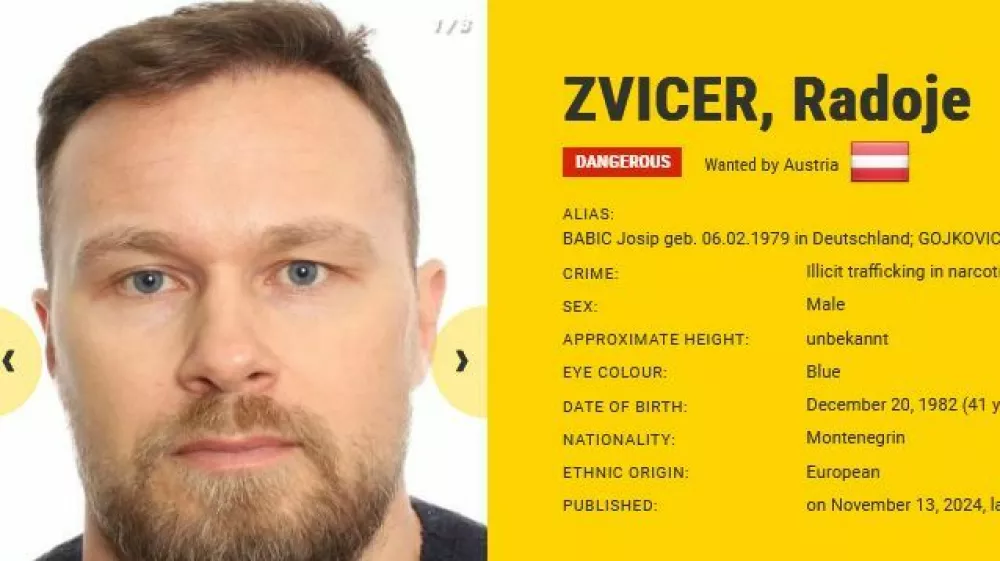 Radoje Zvicer, vodja zloglasnega črnogorskega kava&scaron;kega klana, se je zna&scaron;el na seznamu najbolj iskanih Evropejcev. 