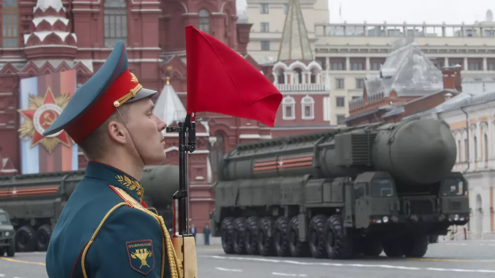 Russian servicemen drive Yars RS-24 intercontinental ballistic missile systems during the Victory Day parade, which marks the anniversary of the victory over Nazi Germany in World War Two, in Red Square in central Moscow, Russia May 9, 2019. REUTERS/Maxim Shemetov - UP1EF590N8Q46