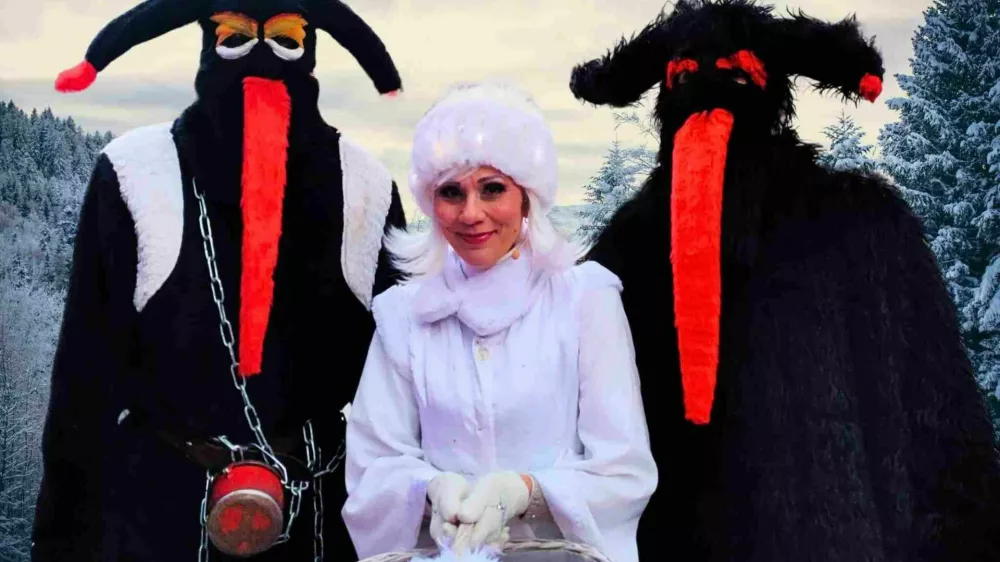 Miklavževanje v Kokri v družbi Damjana Golav&scaron;ek. F Janja Rehberger