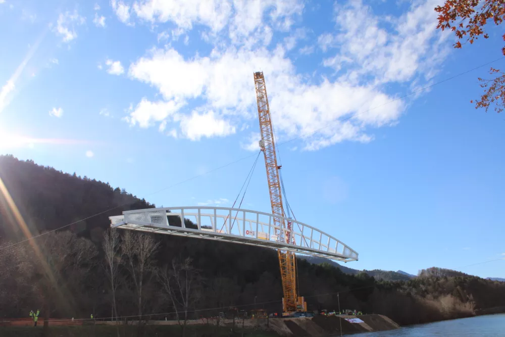 Most na &Scaron;pici Celje, postavljanje mosta 