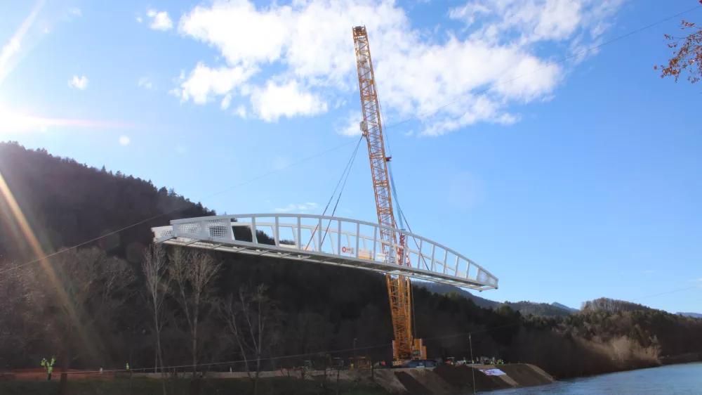 Most na &Scaron;pici Celje, postavljanje mosta 