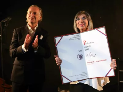 03.12.2924 - podelitev plakete ob Pre&scaron;ernovi nagradi, Svetlana Makarovič, Mini TeaterFoto: Tomaž Skale