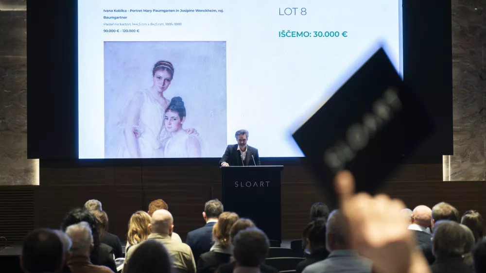Slovenska umetnostUmetnineUmetni&scaron;ki trgIvana Kobilica7.12.2024 Dražba umetni&scaron;kih del v organizaciji galerije SLOART, hotel Grand Plaza.FOTO: Nik Erik Neubauer
