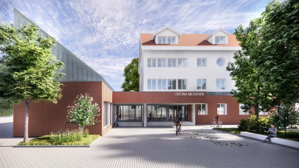 V prihodnjem letu bo prebivalce Medvod razveselila nova podoba skoraj sto let stare medvo&scaron;ke občinske stavbe. Foto: Občina Medvode