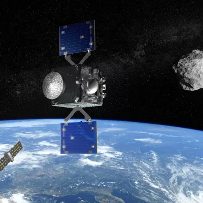 Ilustracija misije Ramses, v okviru katere bodo spremljali prelet asteroida. / Foto: Esa