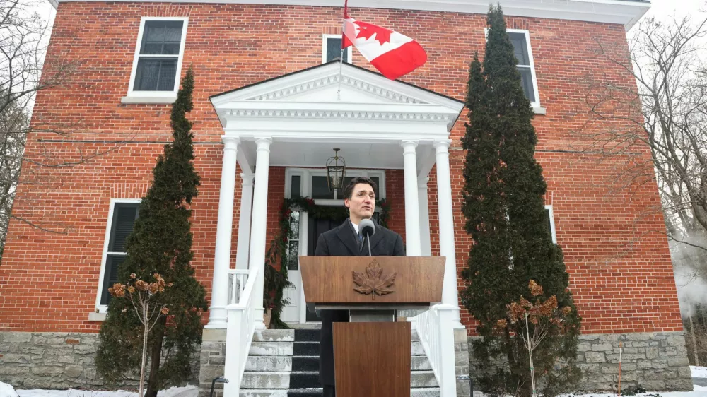 Kanadski premier Trudeau je napovedal odstop pred hi&scaron;o v Ottawi, v kateri ima nadomestno uradno rezidenco od leta 2015. Foto: Reuters