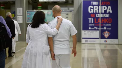 Gripa - 09.01.2024 &ndash; opozorilna stavka zdravnikov in zobozdravnikov - zdravniki in zobozdravniki zaradi neuresničenih zavez vlade iz že sklenjenih sporazumov opozorilno stavkali. protest //FOTO: Nik Erik Neubauer 