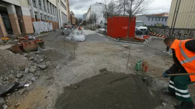 7.1.2025 - Prenova Čufarjeva ulica - gradbi&scaron;čeFOTO: LUKA CJUHA