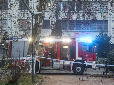 - 30.01.2025. - Obsežen požar v Dija&scaron;kem domu Ivana Cankarja v Ljubljani.//FOTO: Bojan Velikonja