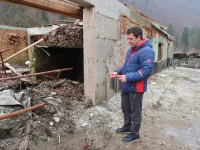 Iskrica, Marko Kjuder, vodna ujma, uničena hi&scaron;a. Foto: Tatjana Pihlar / Foto: Tatjana Pihlar 