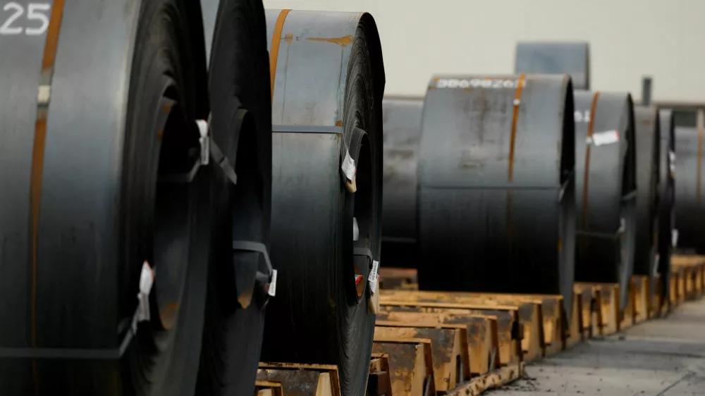 Steel coils are pictured in the yards of the steelmaker Ternium plant as U.S. President Donald Trump ordered 25% tariffs on aluminum and steel imports entering the United States, in San Nicolas de los Garza, Mexico February 11, 2025. REUTERS/Daniel Becerril