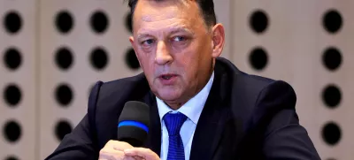 Anton "Tone" Rop, Slovenia's former prime minister and finance minister, who was nominated by President Natasa Pirc Musar for the central bank governor in 2024, speaks in Brdo pri Kranju, Slovenia, November 29, 2023. REUTERS/Borut Zivulovic