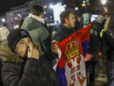 14.2.2025 - Kragujevac - Srbija &scaron;tudendski protest - &Scaron;tudentje iz srbije se zbirajo v centru KragujevcaFoto: Luka Cjuha