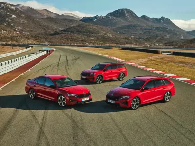 Kodiaq RS in octavia RS prina&scaron;ata izdaten vonj po &scaron;portnosti, zato smo nekaj testnih kilometrov prevozili tudi na dirkali&scaron;ču Grobnik blizu Reke in ugotovili, da ju krasi odličen oprijem in dinamična vožnja. Foto: &Scaron;koda