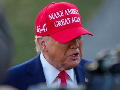 28 February 2025, US, Washington: US&nbsp;President Donald Trump speaks to media as he departs the White House after his meeting with Ukraine's President Volodymyr Zelensky. Photo: Andrew Leyden/ZUMA Press Wire/dpa