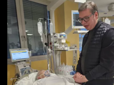 Vučić v bolni&scaron;nici. Vir: Instagran