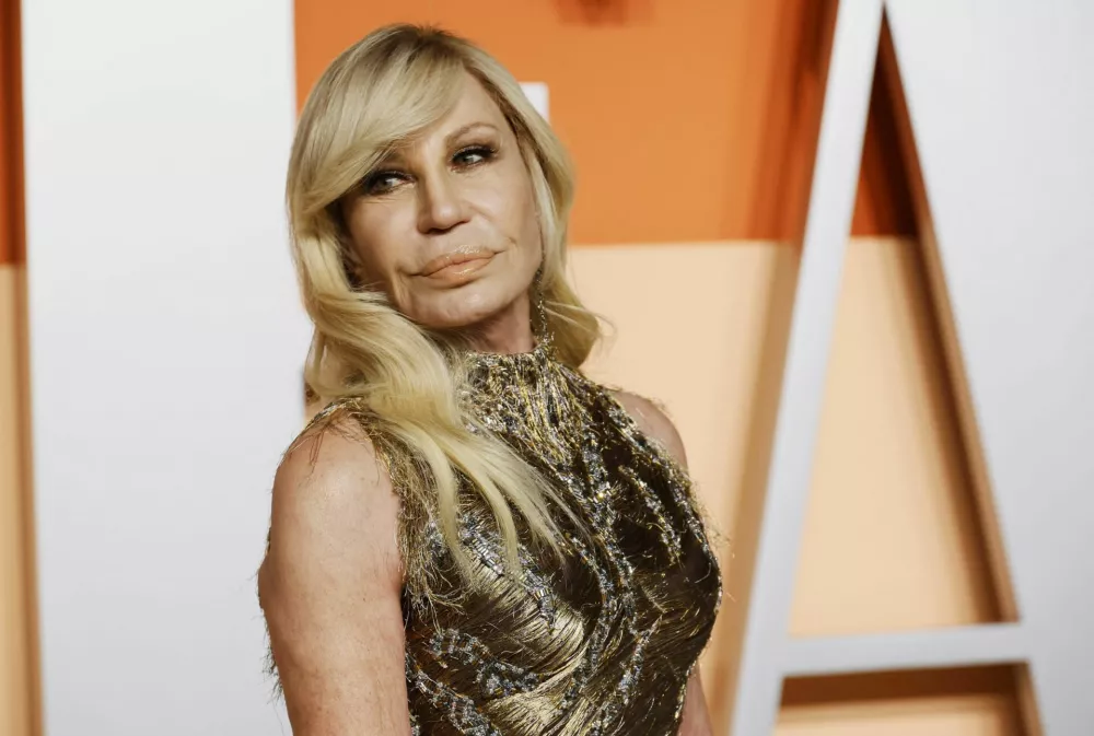 Donatella Versace attends the Vanity Fair Oscars party after the 97th Academy Awards, in Beverly Hills, California, U.S., March 2, 2025. REUTERS/Danny Moloshok