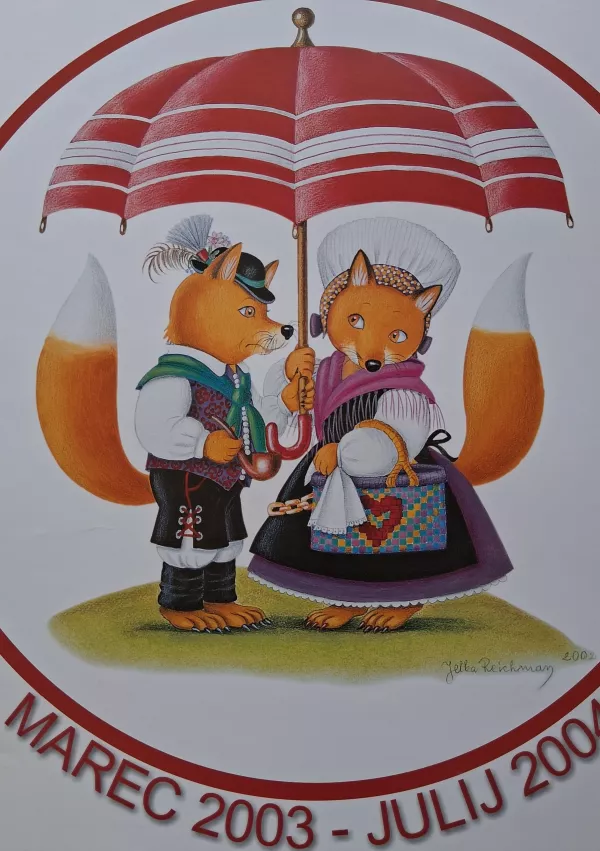 Herman Lisjak je dobil tudi družico, prikupno lisičko. Jelki Reichman je ta ilustracija &scaron;e posebej ljuba.&nbsp;/ Foto: Katja Petrovec&nbsp;