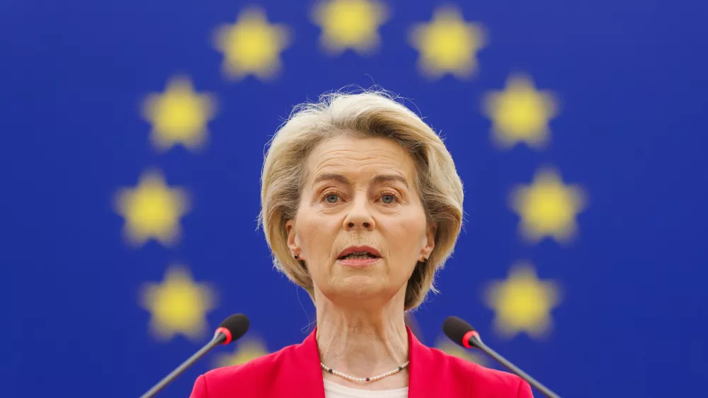 11 March 2025, France, Strasbourg: Ursula von der Leyen, President of the European Commission, speaks at the European Parliament. MEPs are set to discuss the future of European defence with von der Leyen and EU Council President Costa, along with debates on women's rights, migration policy, and the Clean Industrial Deal. Photo: Philipp von Ditfurth/dpa