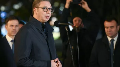 Novinarka, ki je zelo prijazna do Aleksandra Vučića Aleksandar Vučić, je&nbsp;&scaron;tudentske protestnike označila za drhal. / Foto: Profimedia