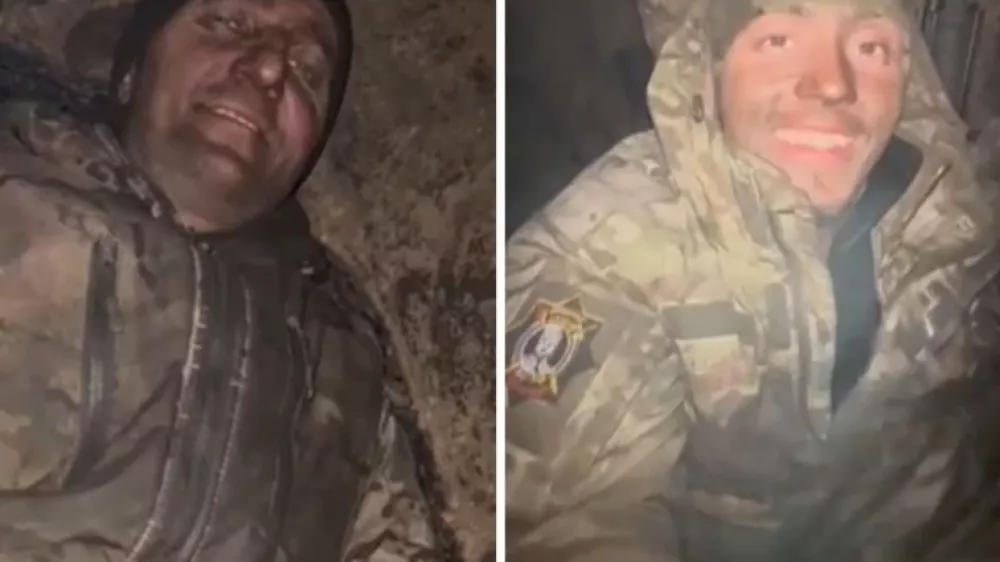 Posnetki borcev v ceveh plinovoda. Vir: zajem zaslona