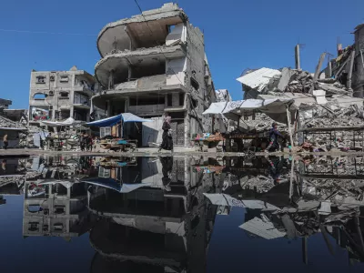 13 March 2025, Palestinian Territories, Jabalia: Sewage floods the streets of Jabalia camp, north of Gaza City. Due to the blockade and fuel shortages, Gaza is unable to drain the sewage. Sewage floods the streets of Jabalia camp, as Israel continues to cut off electricity and blocks the entry of aid. Health experts warn of increased pollution and the risk of disease. Photo: Omar Ashtawy Apaimages/APA Images via ZUMA Press Wire/dpa
