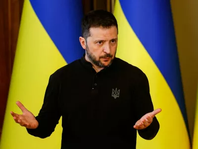 FILE PHOTO: FILE PHOTO: gestures as he attends a press conference, amid Russia's attack on Ukraine, in Kyiv, Ukraine March 12, 2025. REUTERS/Valentyn Ogirenko/File Photo