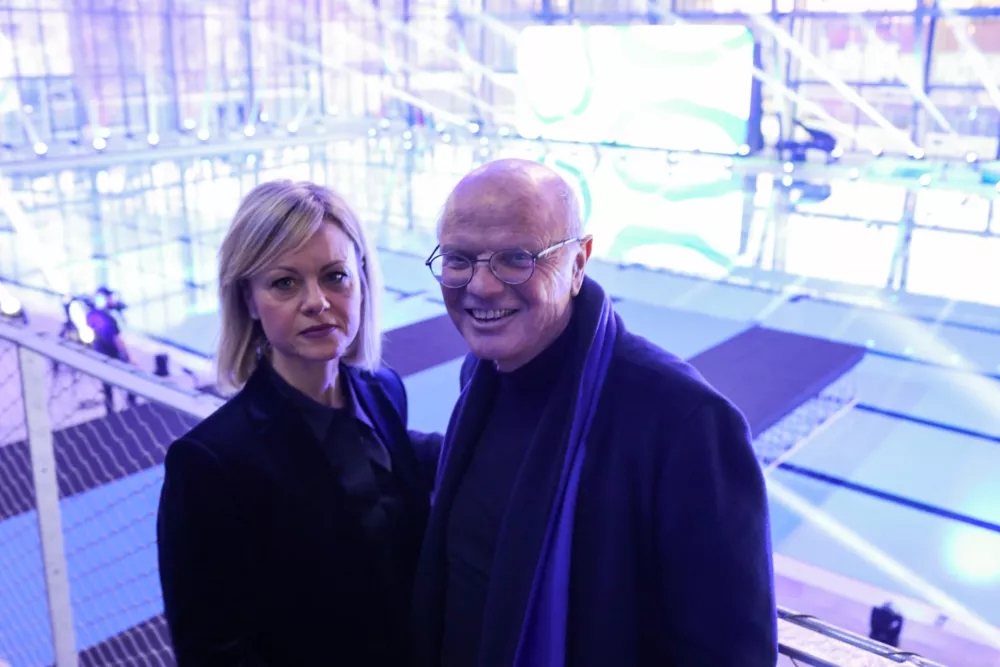 arhitekta bazena Gulia Decorti in Peter Lorenz. 18.03.2025. Bazen Ilirija. Foto: Bojan Velikonja