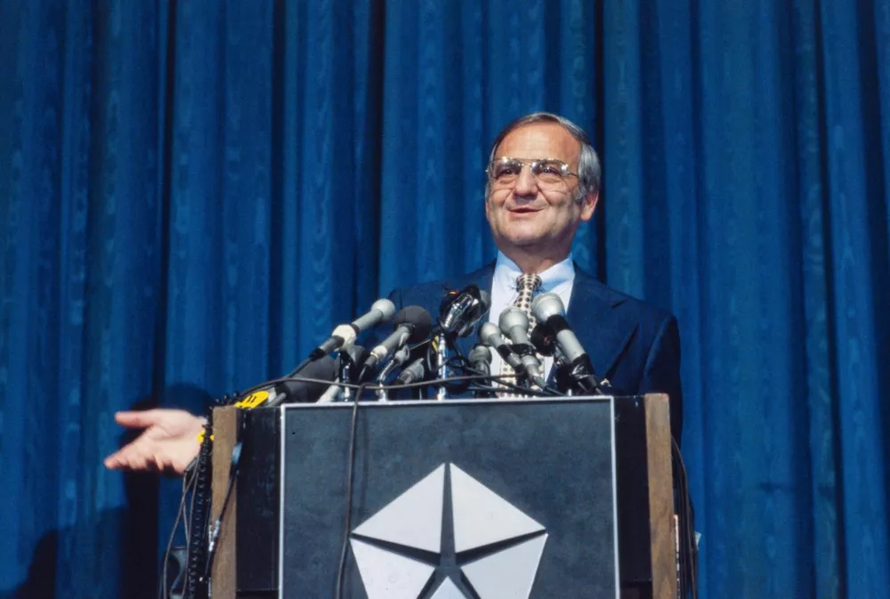 2REANP5 Lido Anthony Lee Iacocca October 15, 1924  July 2, 2019) was an American automobile executive best known for the development of the Ford Mustang, Continental Mark III, and Ford Pinto cars while at the Ford Motor Company in the 1960s, and for reviving the Chrysler Corporation as its CEO during the 1980s. He was president and CEO of Chrysler from 1978 and chairman from 1979, until his retirement at the end of 1992. He was one of the few executives to preside over the operations of two of the United States' Big Three automakers.Photograph by Bernard Gotfryd