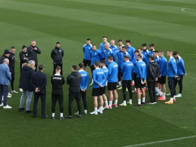 - 17.03.2025. Trening Slovenske nogometne reprezentance pred tekmama s Slova&scaron;ko v Ligi narodov. Foto: Bojan Velikonja 