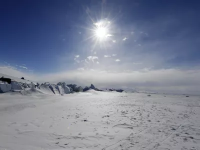 FILE - A frozen section of the Ross Sea is pictured at the Scott Base in Antarctica Saturday, Nov. 12, 2016. (Mark Ralston/Pool Photo via AP, File)