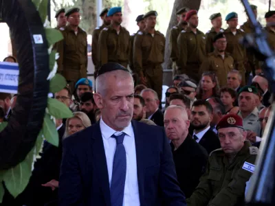 FILE PHOTO: Israeli Security Agency (Shin Bet) director Ronen Bar attends a memorial ceremony in connection with the Hamas attack on October 7, 2023 that sparked the war in Gaza, at the Mount Herzl military cemetery in Jerusalem, October 27, 2024. GIL COHEN-MAGEN/Pool via REUTERS/File Photo