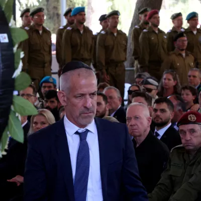 FILE PHOTO: Israeli Security Agency (Shin Bet) director Ronen Bar attends a memorial ceremony in connection with the Hamas attack on October 7, 2023 that sparked the war in Gaza, at the Mount Herzl military cemetery in Jerusalem, October 27, 2024. GIL COHEN-MAGEN/Pool via REUTERS/File Photo