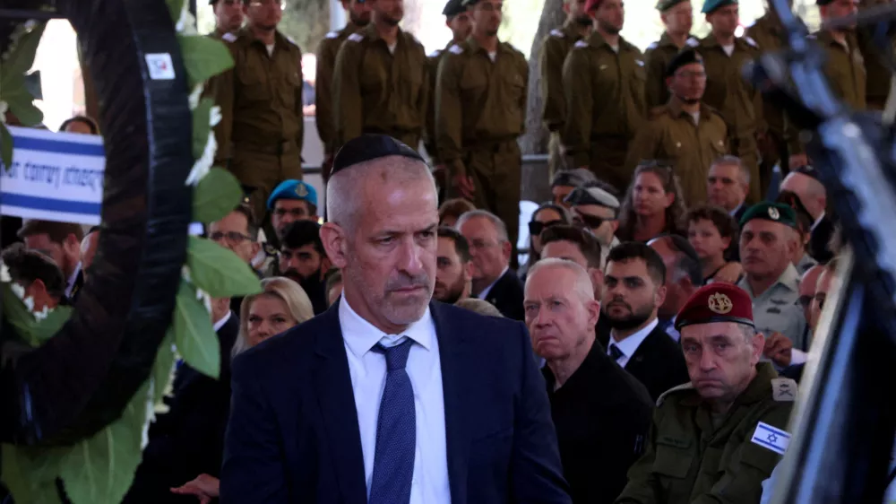 FILE PHOTO: Israeli Security Agency (Shin Bet) director Ronen Bar attends a memorial ceremony in connection with the Hamas attack on October 7, 2023 that sparked the war in Gaza, at the Mount Herzl military cemetery in Jerusalem, October 27, 2024. GIL COHEN-MAGEN/Pool via REUTERS/File Photo