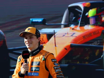Formula One F1 - Chinese Grand Prix - Shanghai International Circuit, Shanghai, China - March 22, 2025 McLaren's Oscar Piastri after qualifying in pole position REUTERS/Tyrone Siu