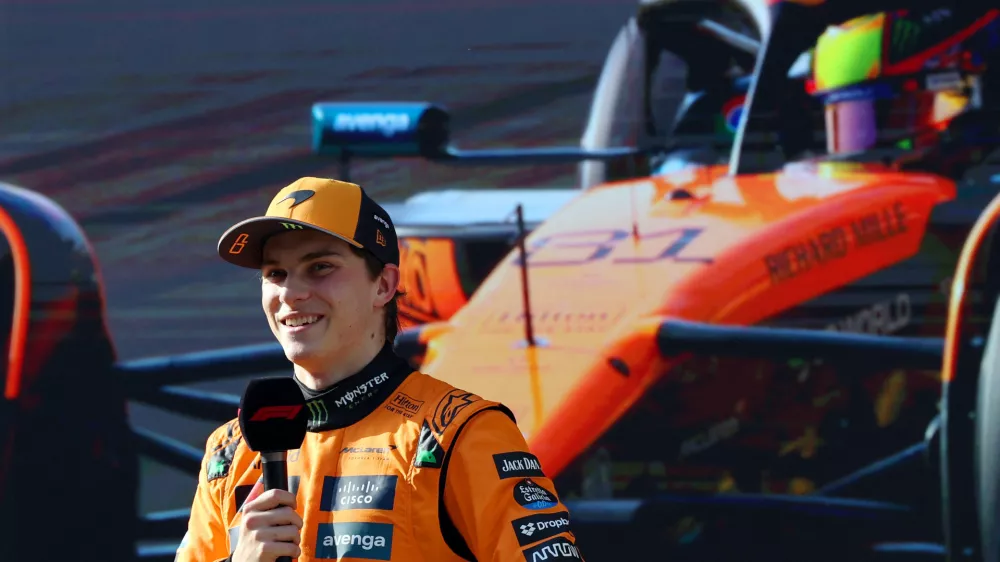 Formula One F1 - Chinese Grand Prix - Shanghai International Circuit, Shanghai, China - March 22, 2025 McLaren's Oscar Piastri after qualifying in pole position REUTERS/Tyrone Siu